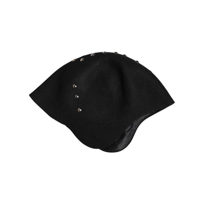 Dolce & Gabbana Black Wool Multicolor Embellished Cloche Hat Dolce & Gabbana