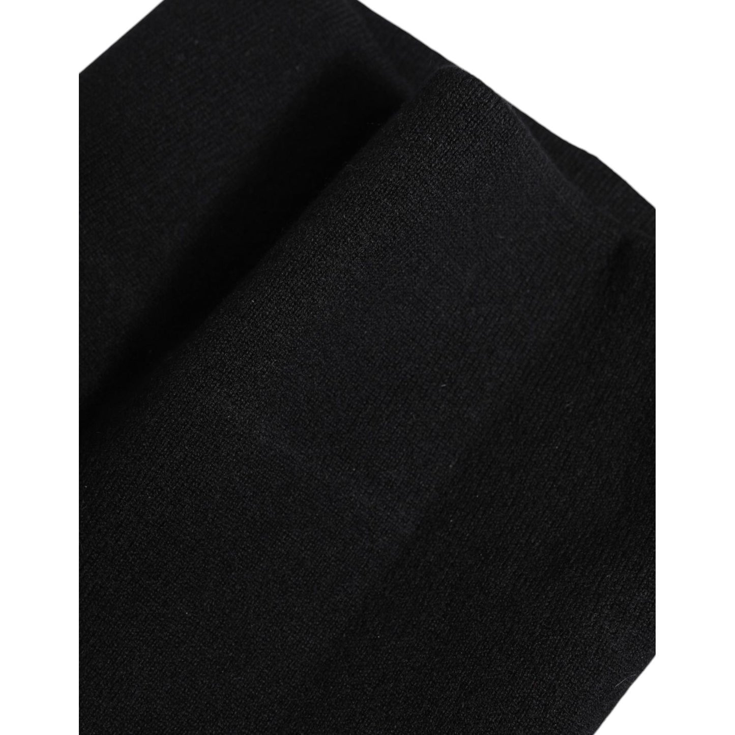 Dolce & Gabbana Black Cashmere Knitted Neck Warmer Foulard Scarf Dolce & Gabbana