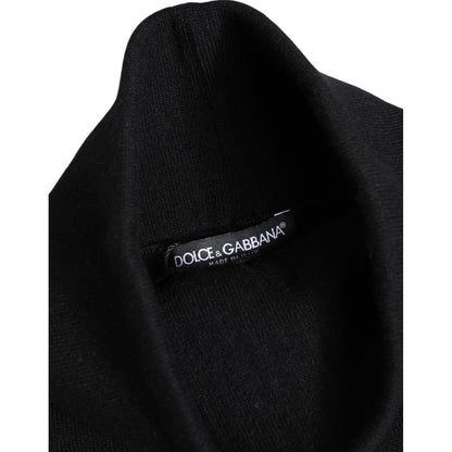 Dolce & Gabbana Black Cashmere Knitted Neck Warmer Foulard Scarf Dolce & Gabbana