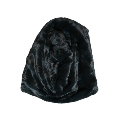 Dolce & Gabbana Black Weasel Fur Womens Beanie Hat Dolce & Gabbana