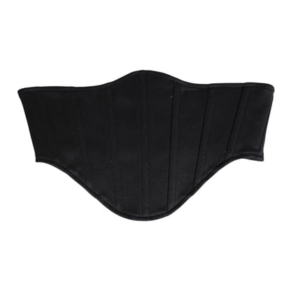 Dolce & Gabbana Black Cotton Waist Tuxedo Belt Cummerbund Dolce & Gabbana