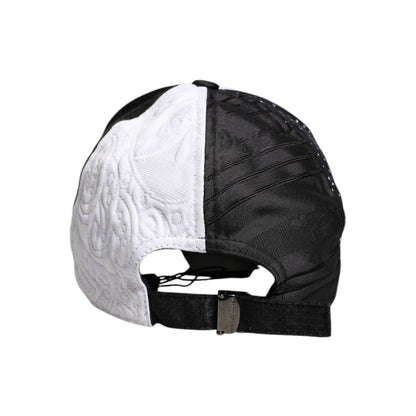 Dolce & Gabbana White Black Polka Dot Feathers Baseball Cap Dolce & Gabbana