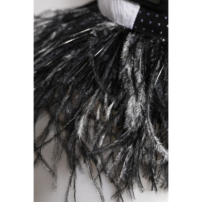 Dolce & Gabbana White Black Polka Dot Feathers Baseball Cap Dolce & Gabbana