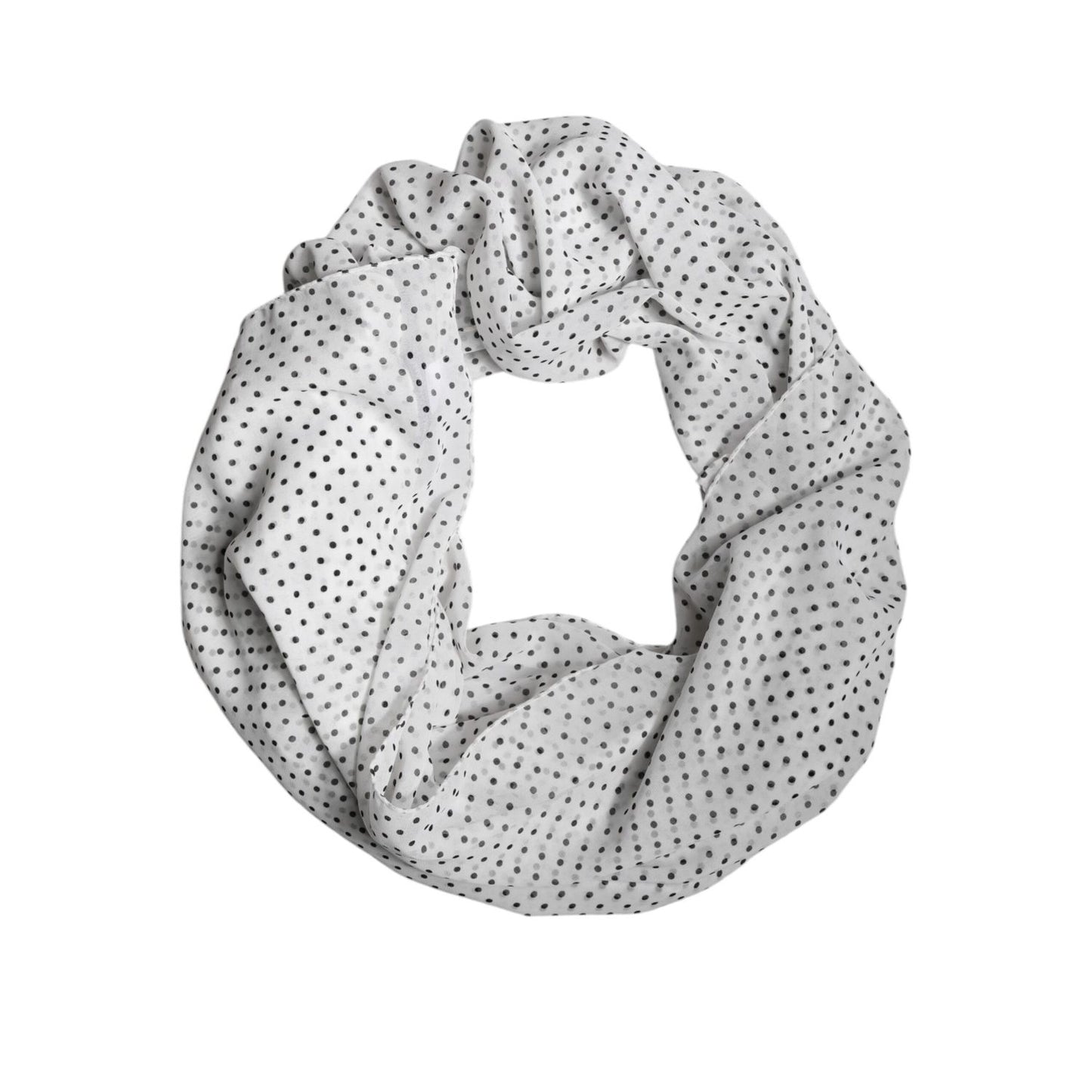 Dolce & Gabbana White Polka Dots Polyester Wrap Shawl Scarf Dolce & Gabbana