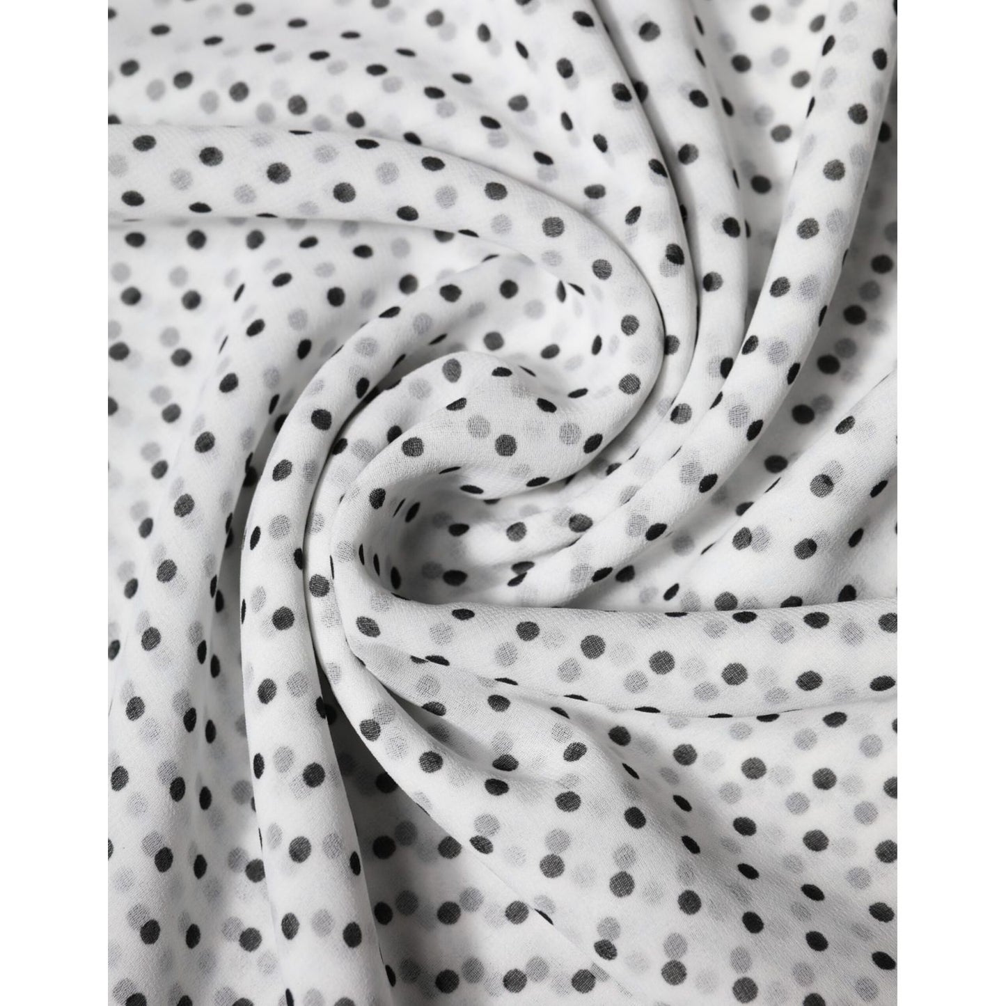 Dolce & Gabbana White Polka Dots Polyester Wrap Shawl Scarf Dolce & Gabbana