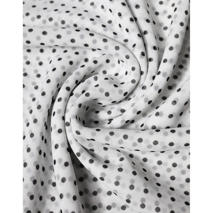 Dolce & Gabbana White Polka Dots Polyester Wrap Shawl Scarf Dolce & Gabbana