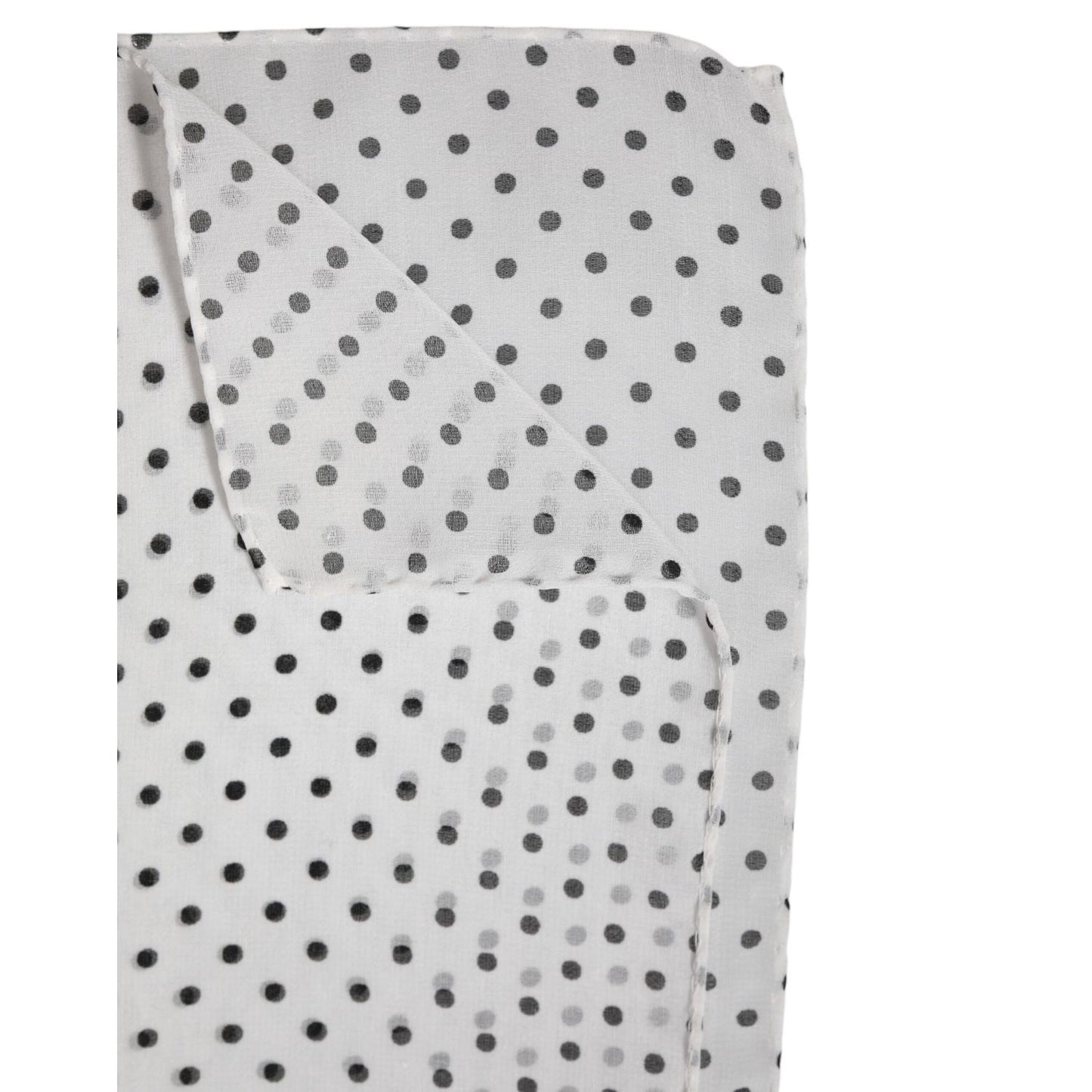 Dolce & Gabbana White Polka Dots Polyester Wrap Shawl Scarf Dolce & Gabbana