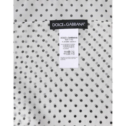Dolce & Gabbana White Polka Dots Polyester Wrap Shawl Scarf Dolce & Gabbana