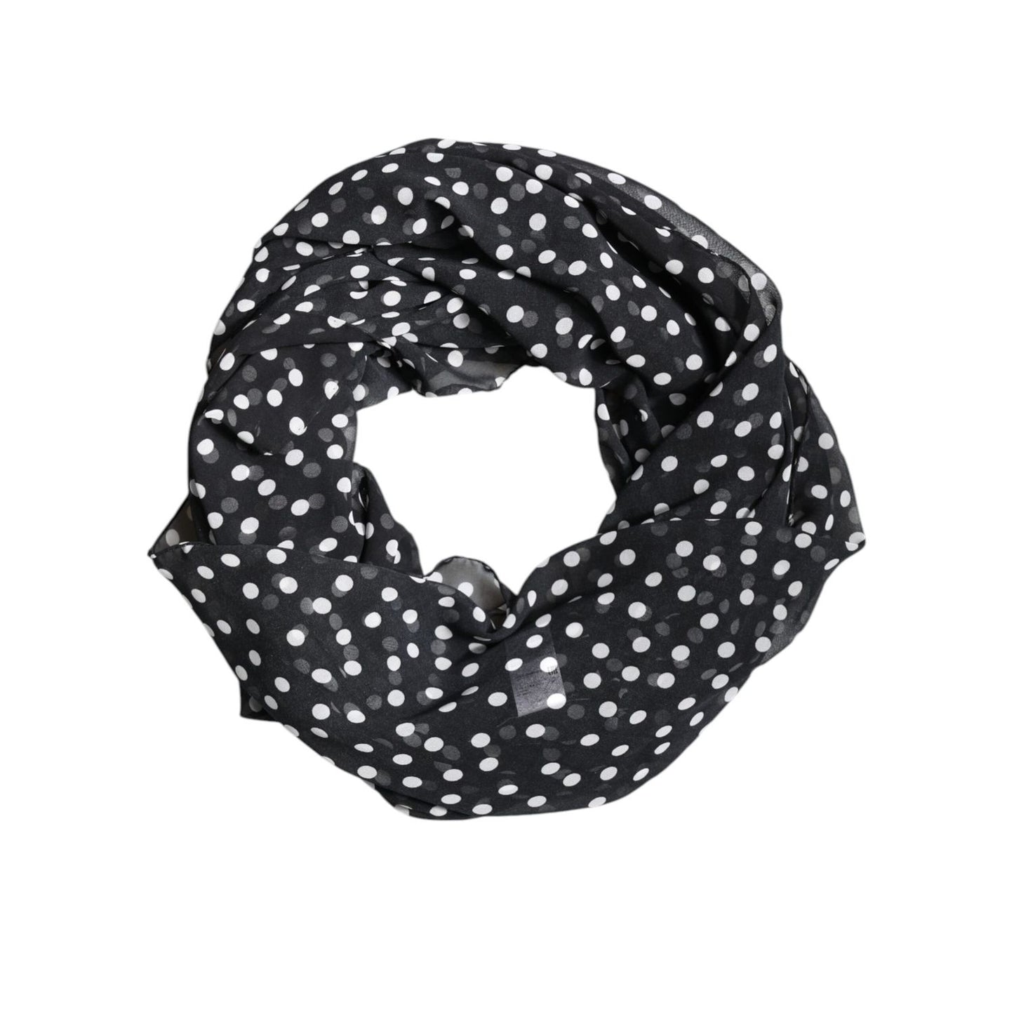 Dolce & Gabbana Black Polka Dots Polyester Wrap Shawl Scarf Dolce & Gabbana