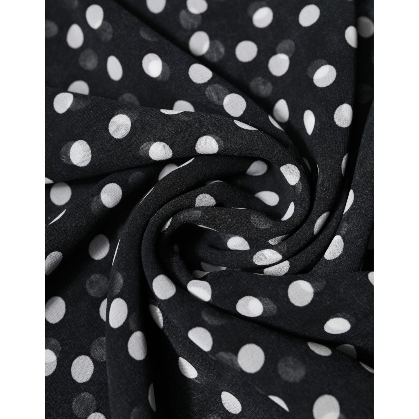 Dolce & Gabbana Black Polka Dots Polyester Wrap Shawl Scarf Dolce & Gabbana