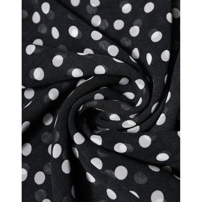 Dolce & Gabbana Black Polka Dots Polyester Wrap Shawl Scarf Dolce & Gabbana