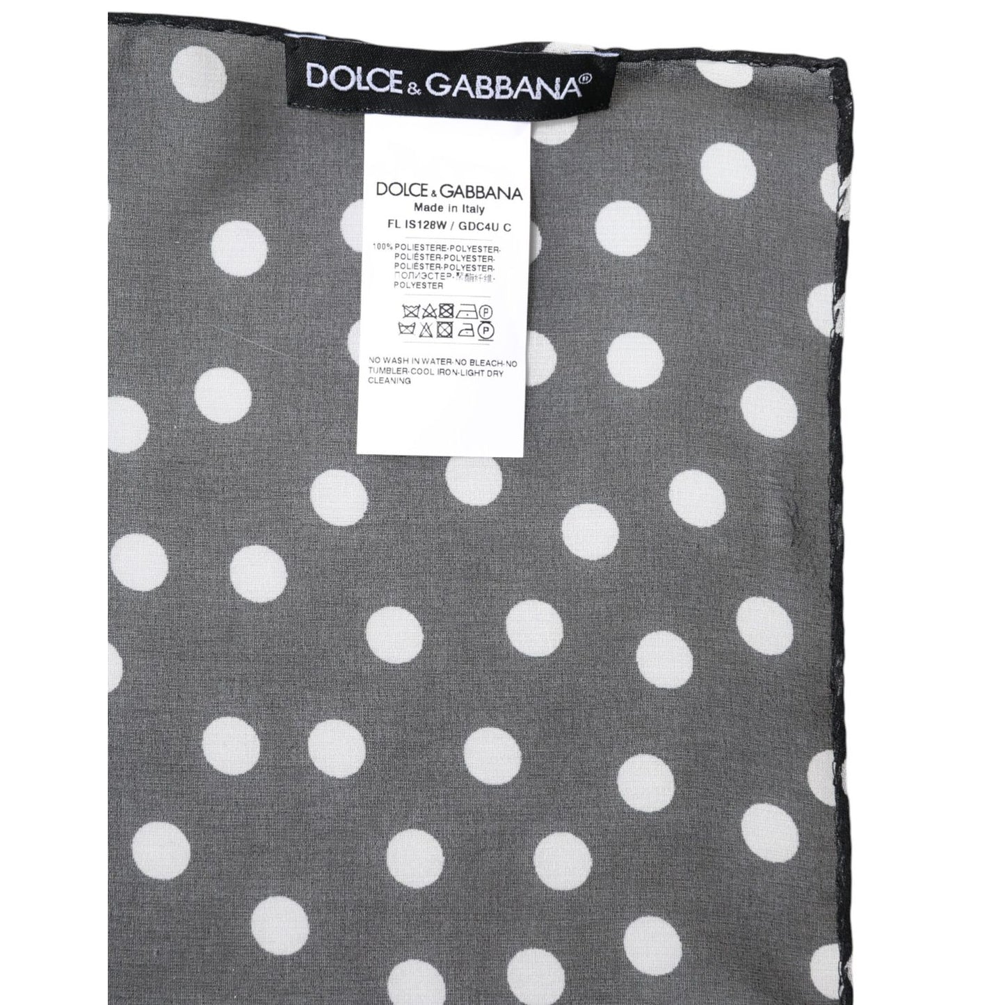 Dolce & Gabbana Black Polka Dots Polyester Wrap Shawl Scarf Dolce & Gabbana