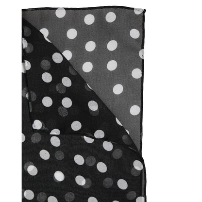 Dolce & Gabbana Black Polka Dots Polyester Wrap Shawl Scarf Dolce & Gabbana