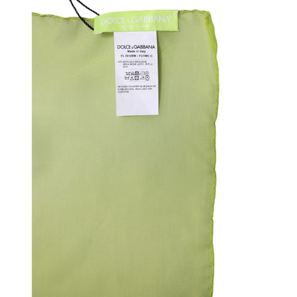 Dolce & Gabbana Green Silk Rectangle Wrap Shawl Neck Warmer Scarf Dolce & Gabbana