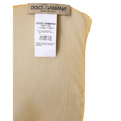 Dolce & Gabbana Yellow Silk Rectangle Wrap Shawl Scarf Dolce & Gabbana