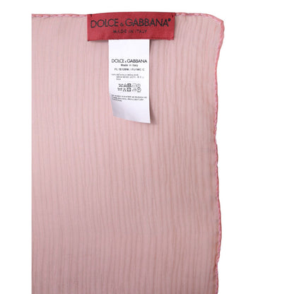Dolce & Gabbana Pink Silk Rectangle Women Wrap Shawl Scarf