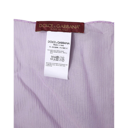 Dolce & Gabbana Purple Silk Rectangle Wrap Shawl Scarf Dolce & Gabbana