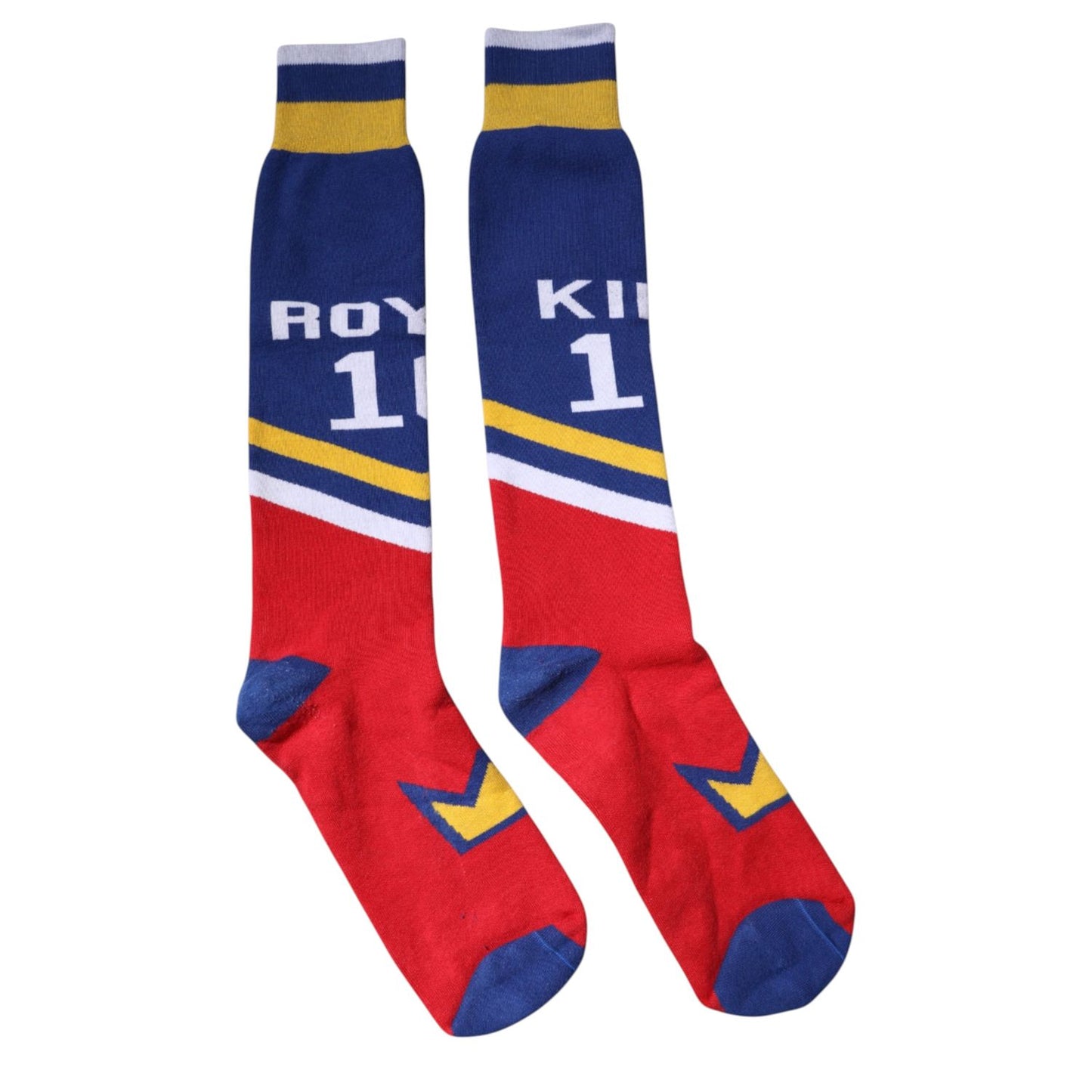 Dolce & Gabbana Multicolor Printed Cotton Over Calf Socks SCS2189-M