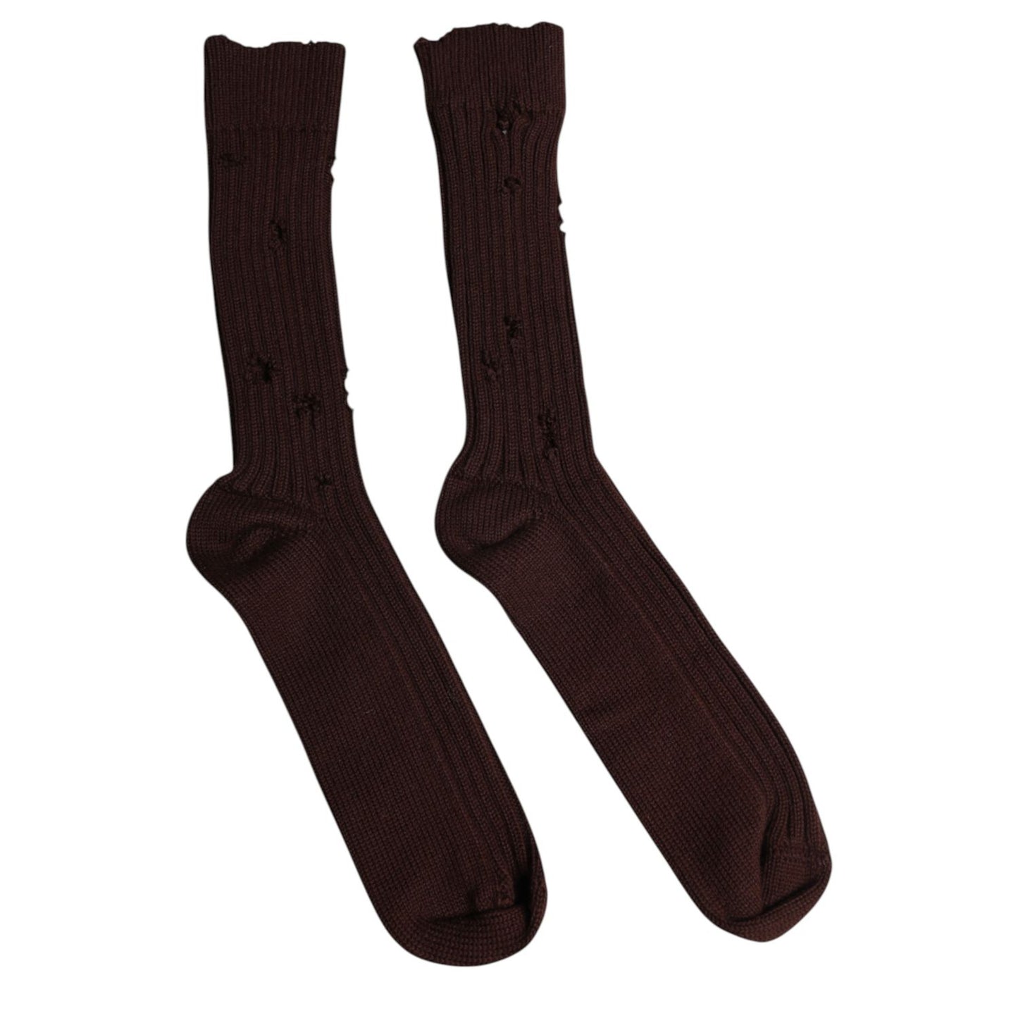 Dolce & Gabbana Brown Cotton Stretch Over The Calf Socks Dolce & Gabbana