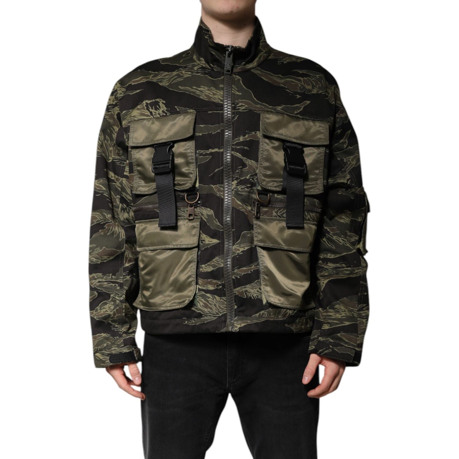 Dolce & Gabbana Multicolor Camouflage Cotton Bomber Jacket
