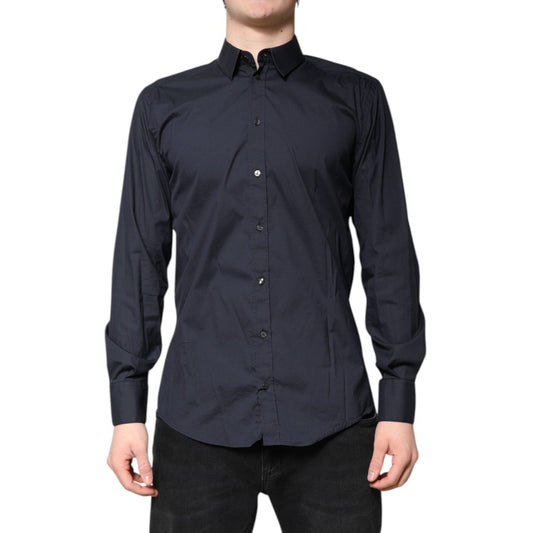 Dolce & Gabbana Dark Blue MARTINI Cotton Formal Dress Shirt TSH86365-40