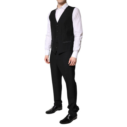 Dolce & Gabbana Black Single Breasted Formal 3 Piece Suit