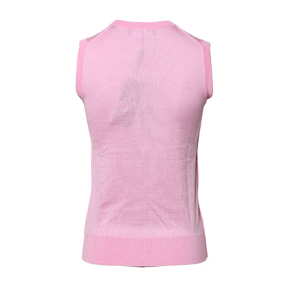 Dolce & Gabbana Pink Cashmere Round Neck Sleeveless Tank Top