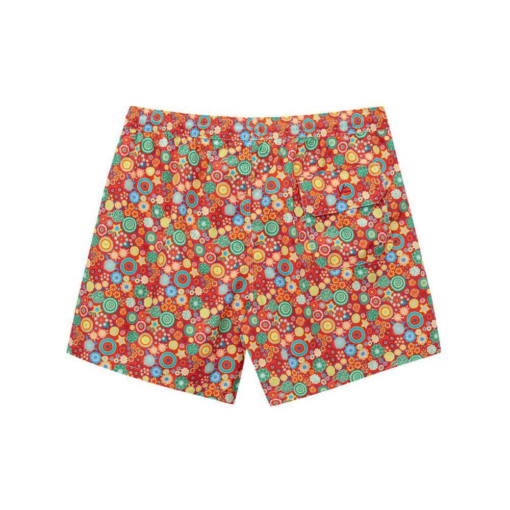 Isaia Red Polyester Swim Shorts