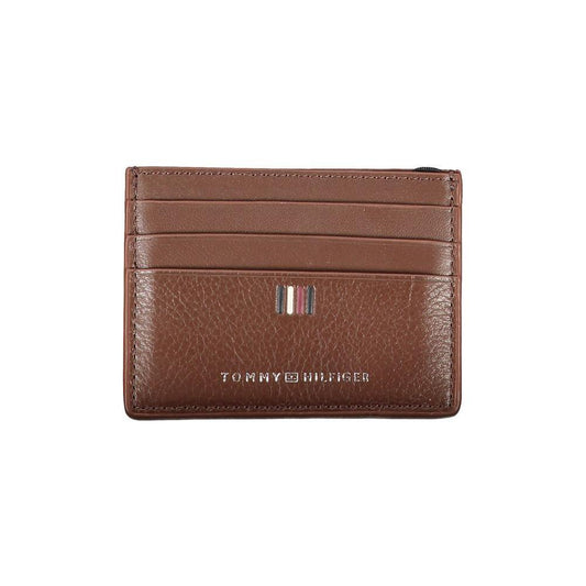 Tommy Hilfiger Sleek Leather Card Holder with Contrast Detailing TO-27168