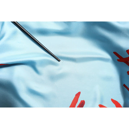 Dolce & Gabbana Blue Red Coral Print Wrap Robe Coat Jacket Dolce & Gabbana