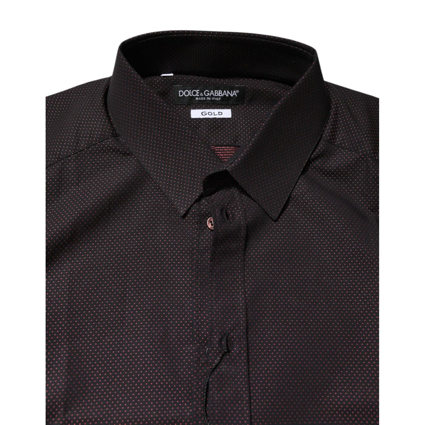 Dolce & Gabbana Maroon Jacquard Cotton GOLD Men Dress Shirt Dolce & Gabbana