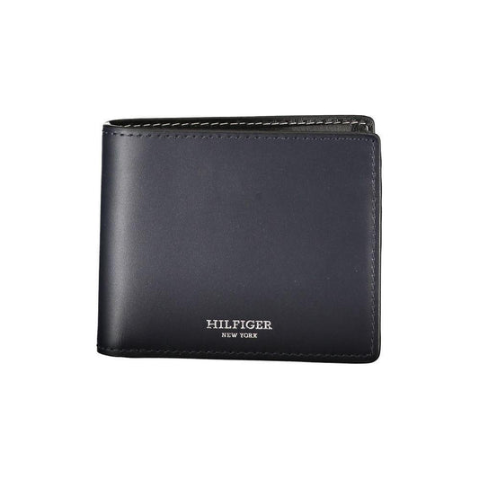 Tommy Hilfiger Elegant Blue Leather Bifold Wallet TO-27170
