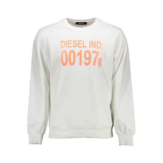 Diesel White Cotton Sweatshirt