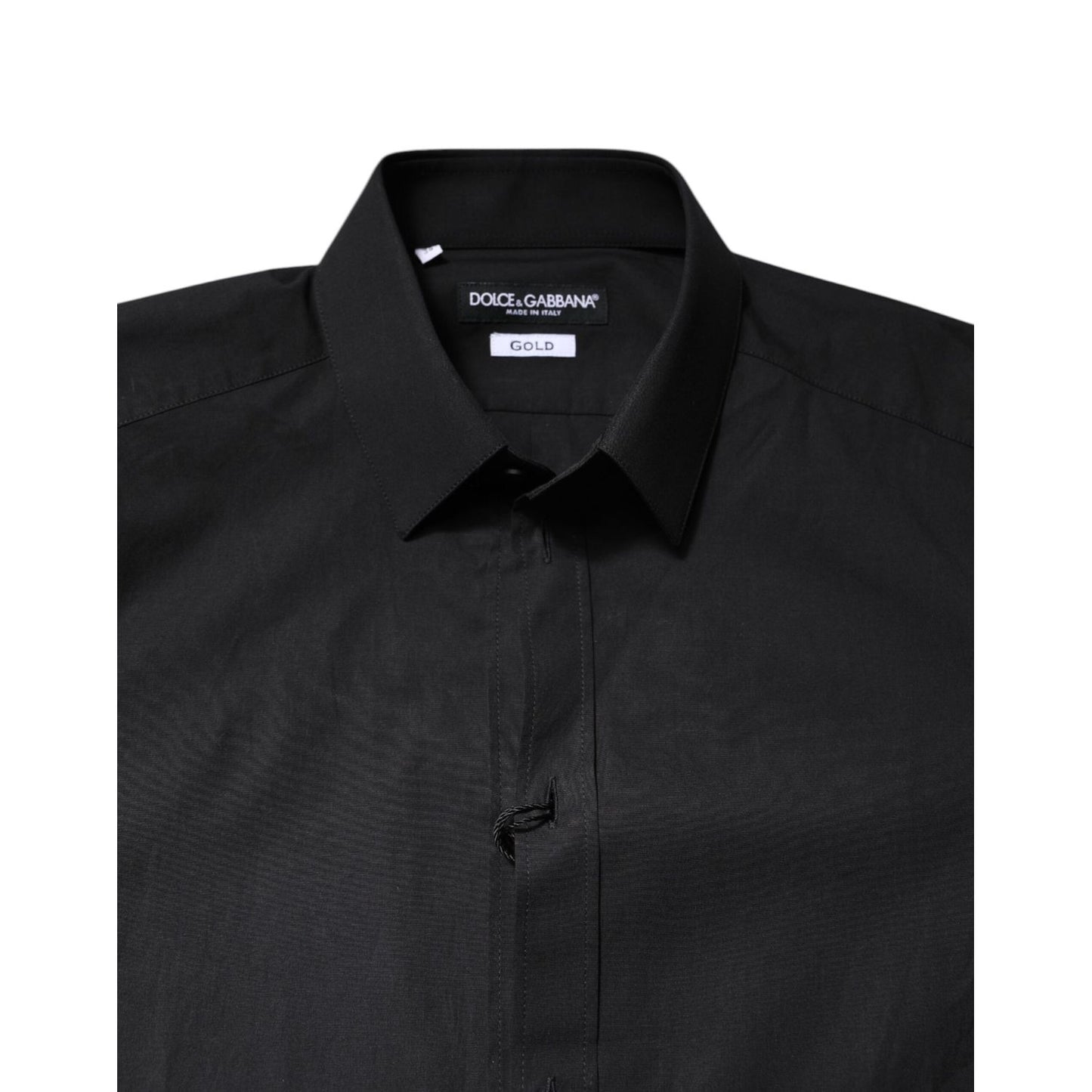 Dolce & Gabbana Black GOLD Cotton Dress Formal Shirt Dolce & Gabbana