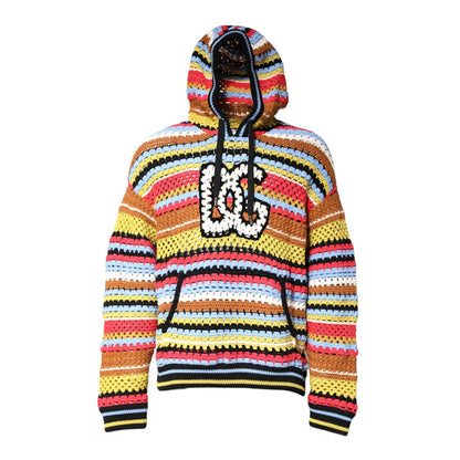 Dolce & Gabbana Multicolor Cotton Hooded Pullover Sweater Dolce & Gabbana