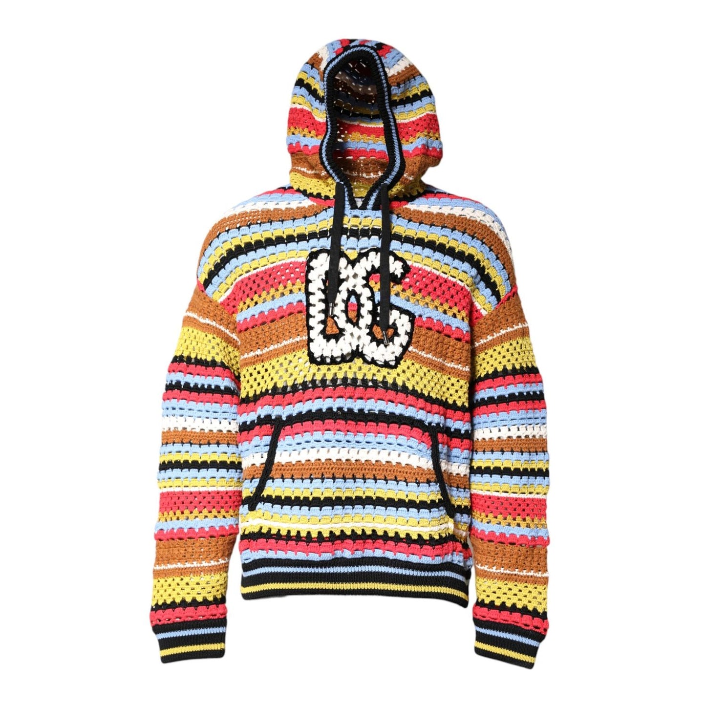 Dolce & Gabbana Multicolor Cotton Hooded Pullover Sweater Dolce & Gabbana
