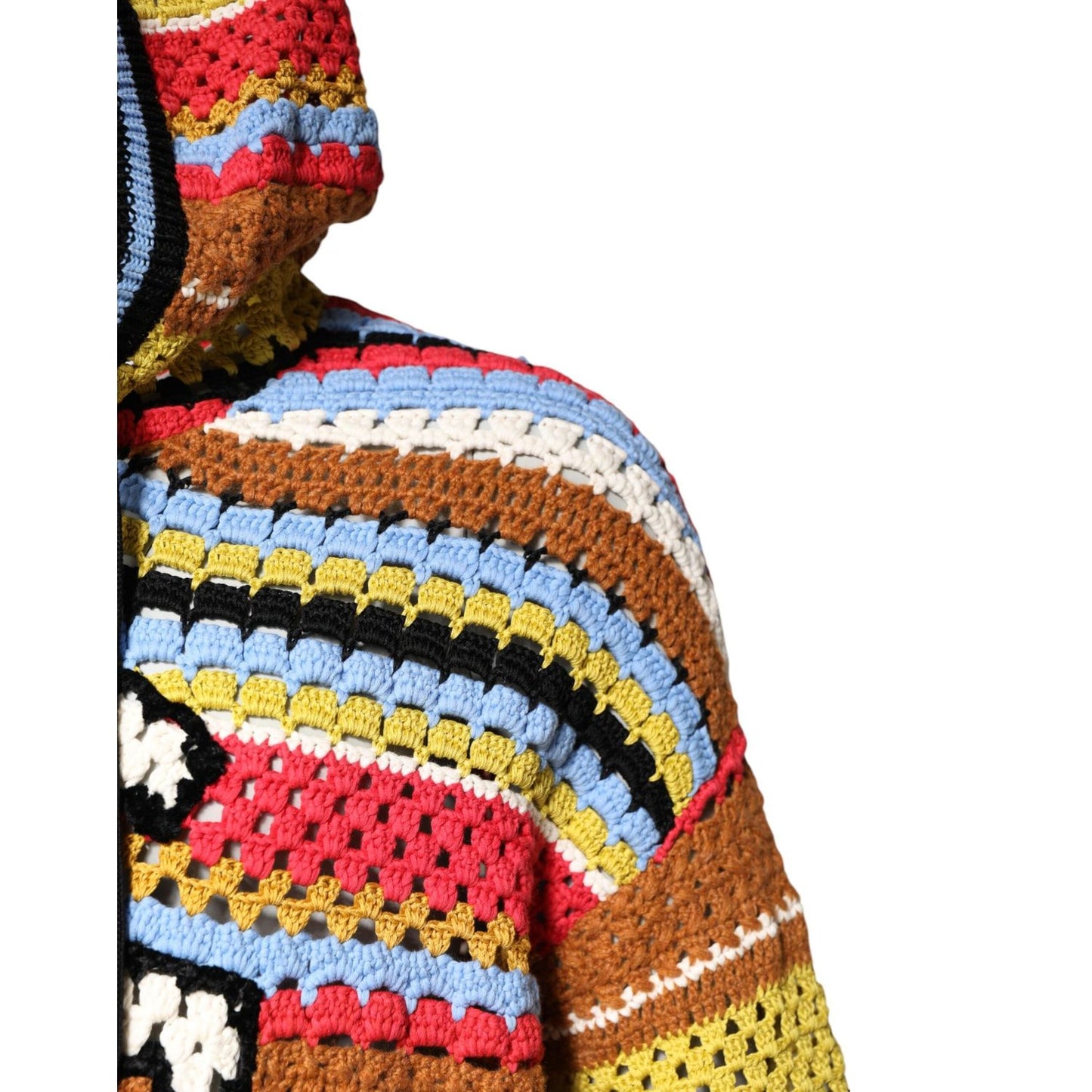 Dolce & Gabbana Multicolor Cotton Hooded Pullover Sweater Dolce & Gabbana