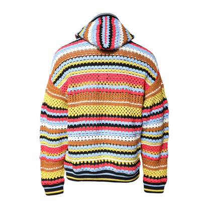 Dolce & Gabbana Multicolor Cotton Hooded Pullover Sweater Dolce & Gabbana