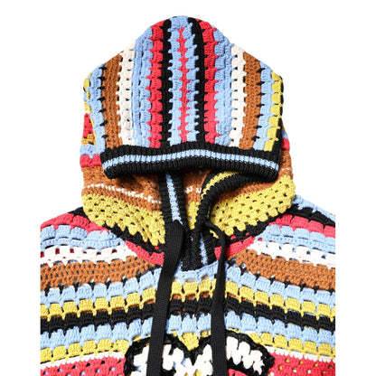Dolce & Gabbana Multicolor Cotton Hooded Pullover Sweater Dolce & Gabbana