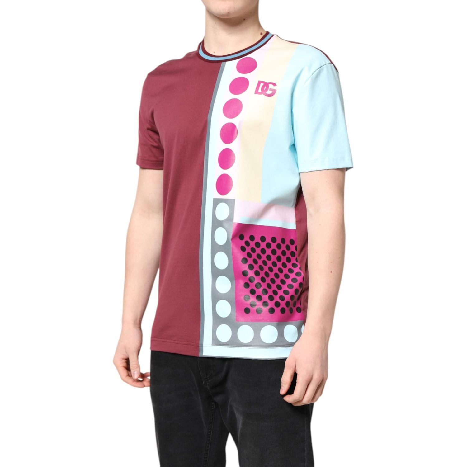 Dolce & Gabbana Multicolor Printed Logo Short Sleeve T-shirt