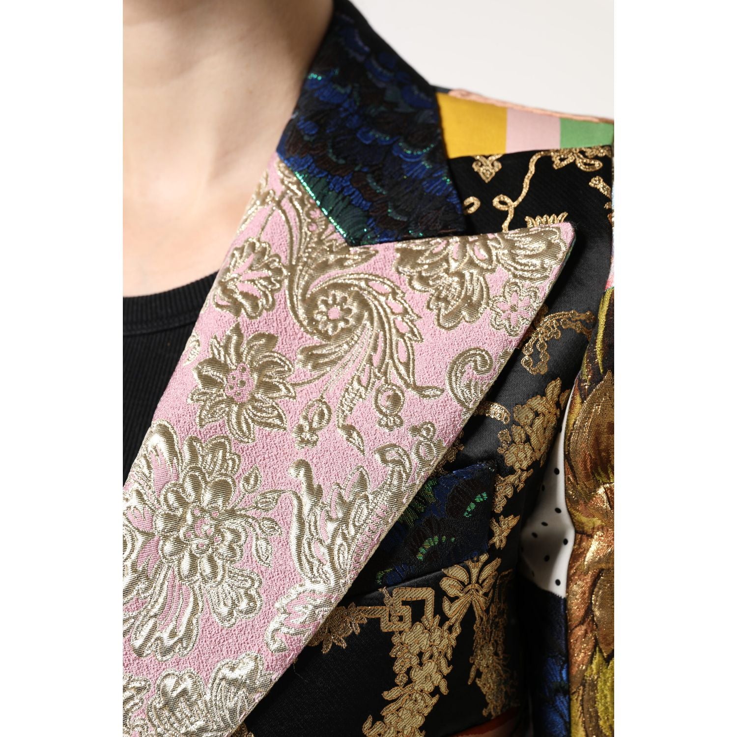 Dolce & Gabbana Multicolor Floral Patchwork Jacquard Jacket