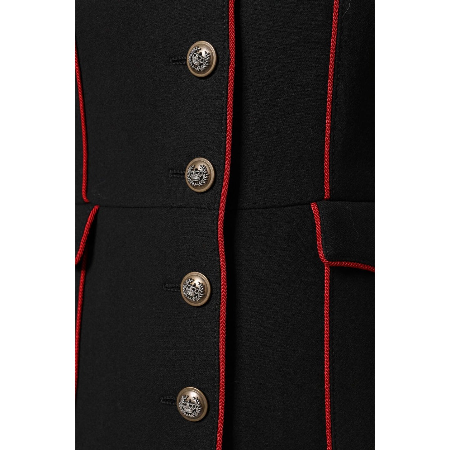 Dolce & Gabbana Black Wool Single Breasted Trench Coat Jacket Dolce & Gabbana
