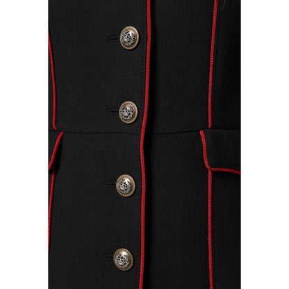 Dolce & Gabbana Black Wool Single Breasted Trench Coat Jacket Dolce & Gabbana
