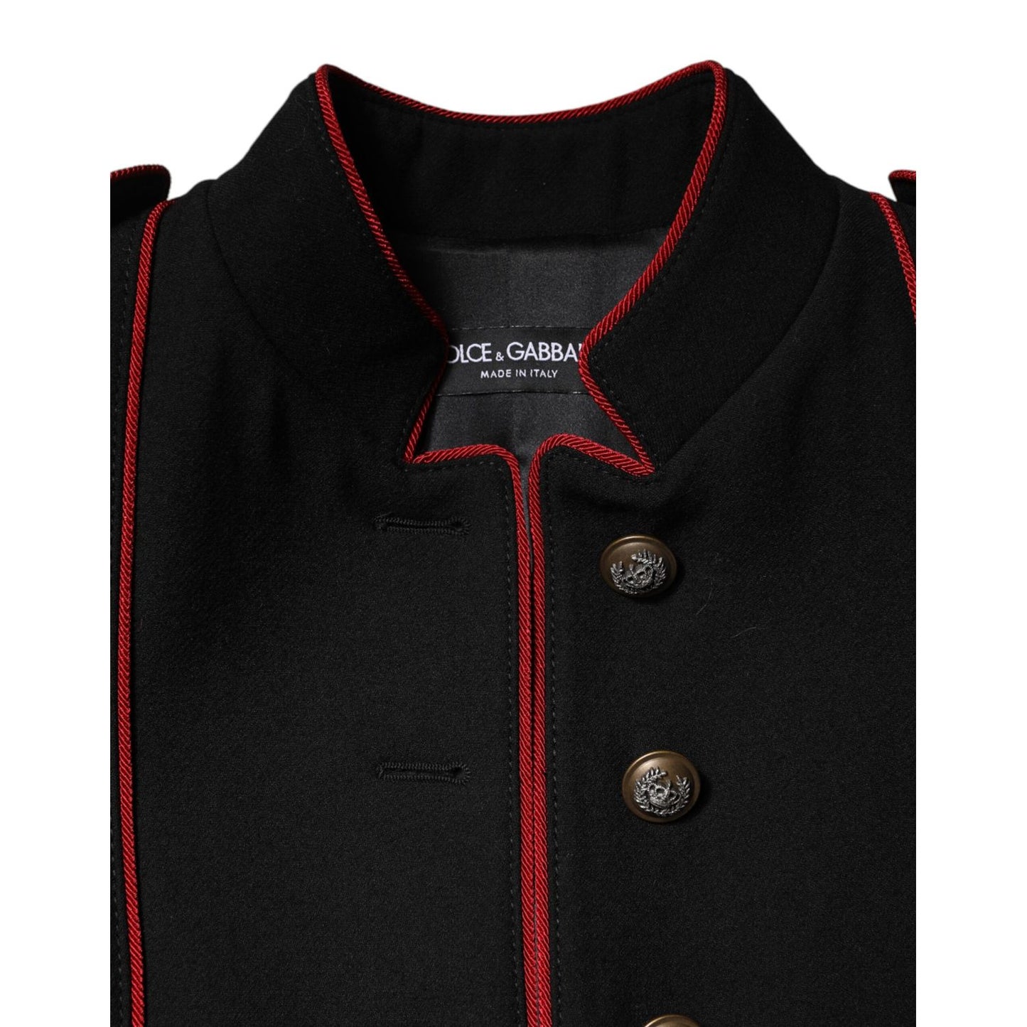 Dolce & Gabbana Black Wool Single Breasted Trench Coat Jacket Dolce & Gabbana