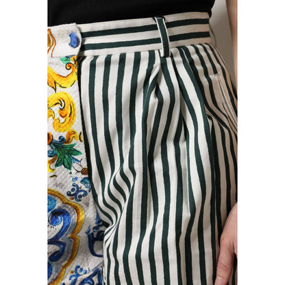 Dolce & Gabbana Multicolor Majolica Print High Waist Shorts Dolce & Gabbana