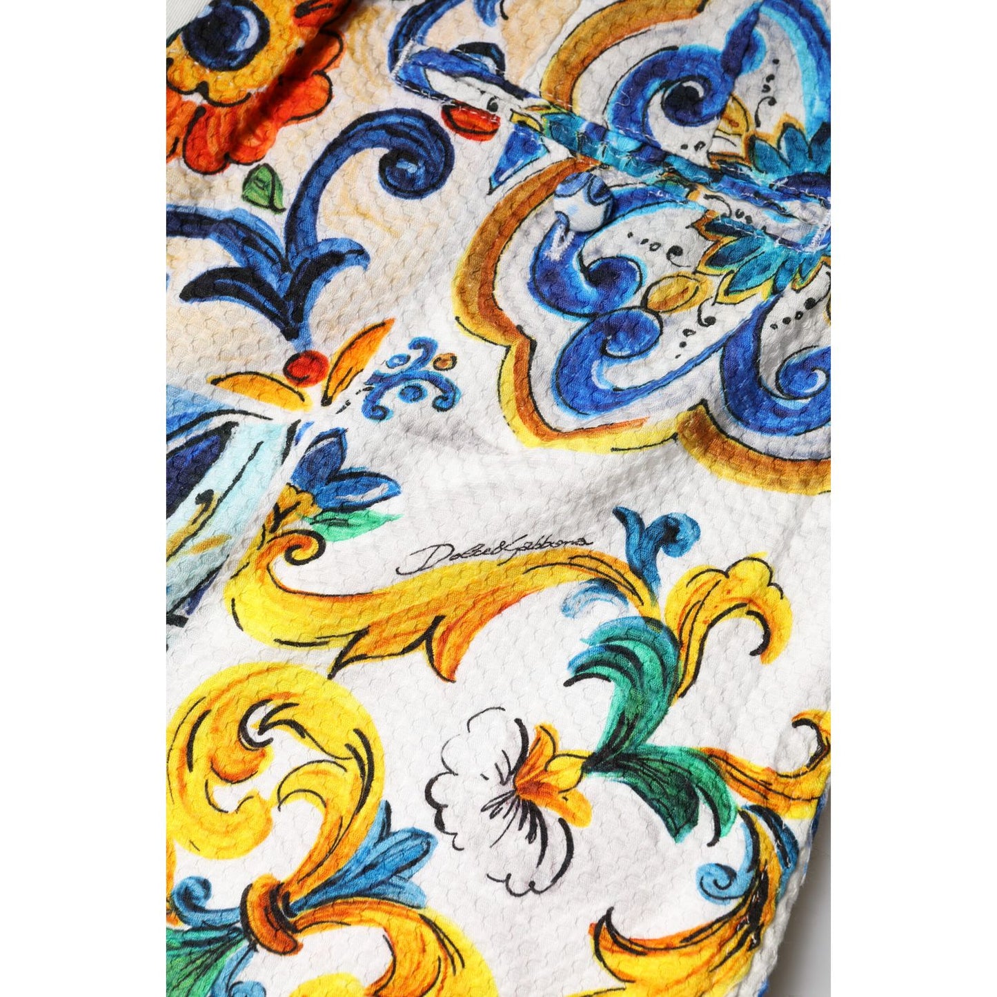 Dolce & Gabbana Multicolor Majolica Print High Waist Shorts Dolce & Gabbana