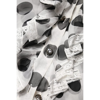 Dolce & Gabbana White Black Polka Dot Cotton Sleeveless Top Dolce & Gabbana