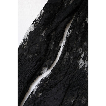 Dolce & Gabbana Black Cotton Floral Lace Women Blouse Top Dolce & Gabbana