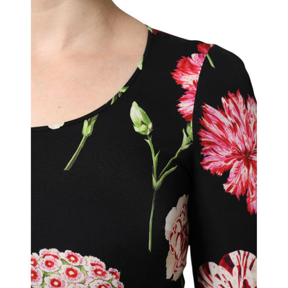 Dolce & Gabbana Black Floral Long Sleeve Women Blouse Top Dolce & Gabbana