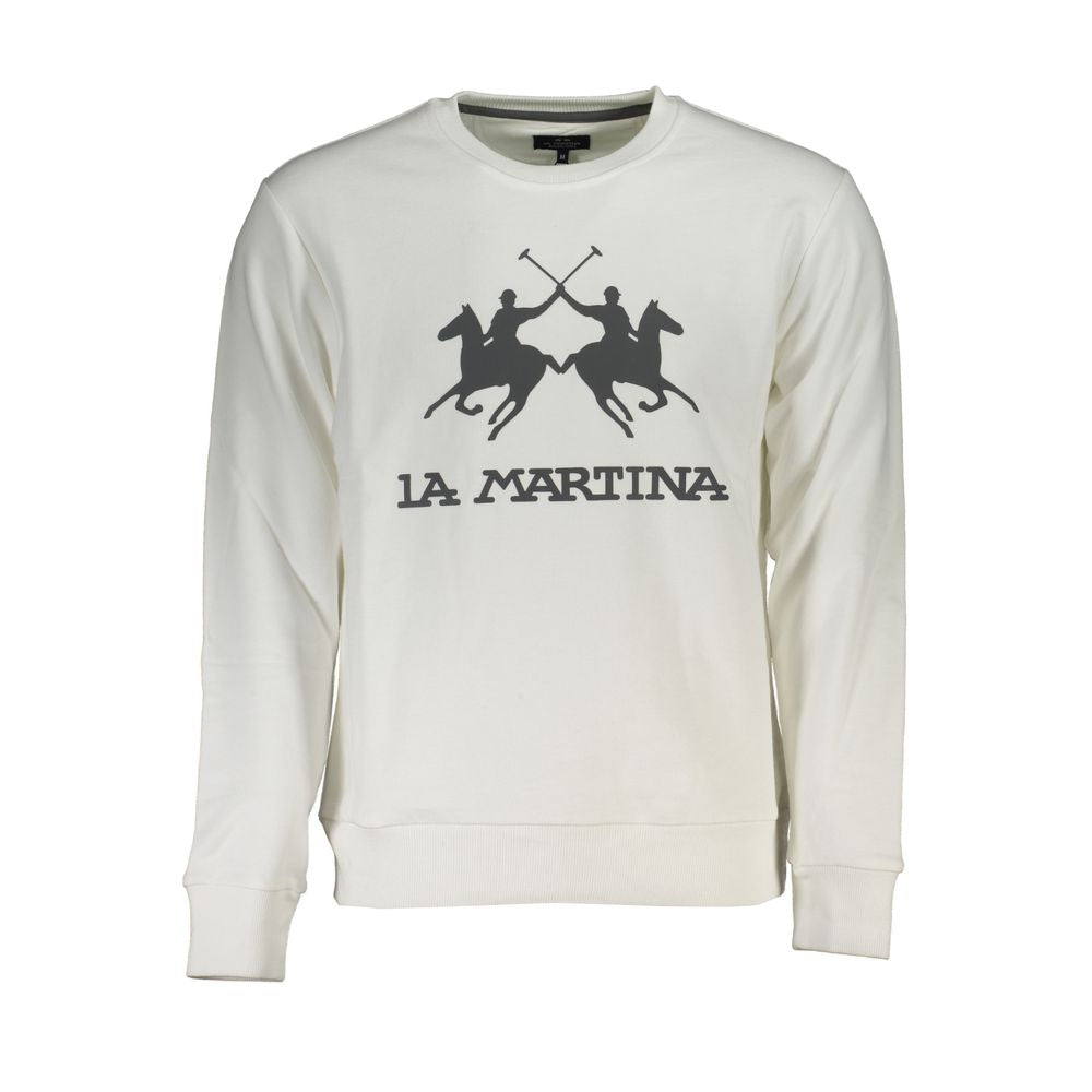 La Martina White Cotton Men Sweater